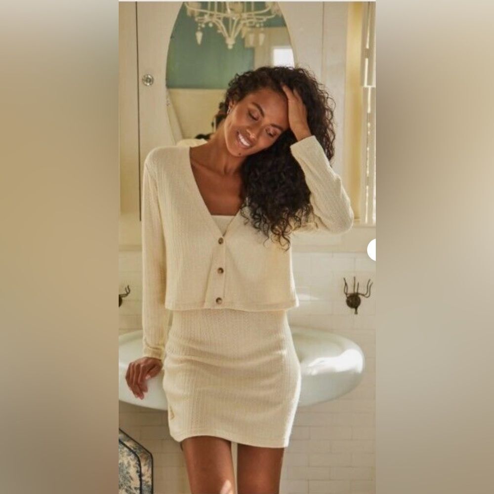 SAYLOR Tirzah Sweater Dress in Ivory XS